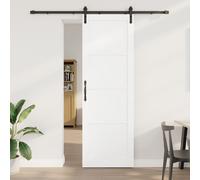 vidaXL Porte Coulissante avec Ensemble de Quincaillerie Blanche 78x232 cm en Bois de Pin Massif