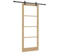 vidaXL Porte coulissante avec Ensemble de quincaillerie 'ORKDAL'en Bois Massif et Verre