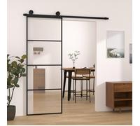 vidaXL Porte Coulissante avec Kit de Guincaillerie Porte Givrée Rail Coulissant Butées de Porte Bloc Anti-saut 76x205 cm 3152145