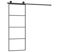 vidaXL Porte Coulissante avec Kit de Guincaillerie Porte Givrée Rail Coulissant Butées de Porte Bloc Anti-Saut 76x205 cm Verre ESG
