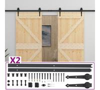 vidaXL Porte coulissante avec kit de quincaillerie 80x210cm Pin massif