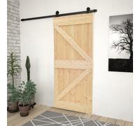 vidaXL Porte coulissante avec kit de quincaillerie 80x210cm Pin massif
