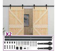 vidaXL Porte coulissante avec kit de quincaillerie 90x210cm Pin massif