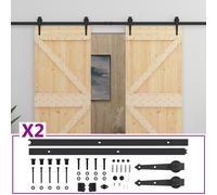 vidaXL Porte coulissante avec kit de quincaillerie 90x210cm Pin massif