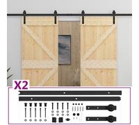 vidaXL Porte coulissante avec kit de quincaillerie 90x210cm Pin massif