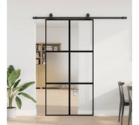 vidaXL Porte coulissante avec kit de quincaillerie noir 102,5x205 cm
