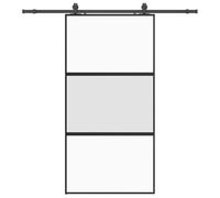 vidaXL Porte coulissante avec kit de quincaillerie noir 102,5x205 cm, porte coulissante sur rail, porte coulissante intérieure, porte coulissante de salle de bain