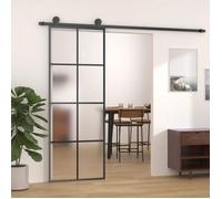 vidaXL Porte Coulissante avec Kit de Quincaillerie Porte Givrée Rail Coulissant Butées de Porte Bloc Anti-saut 76x205 cm 3152139
