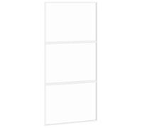 vidaXL Porte coulissante blanc 102,5x205 cm verre trempé aluminium 155206
