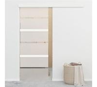 vidaXL Porte coulissante à butées Verre ESG et aluminium 76x205 cm