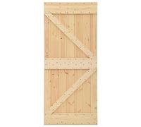 vidaXL Porte Système de Porte Suspendue Porte d'Entrée Porte Coulissante Salle de Bain Maison Intérieur 80x210 cm Bois de Pin Massif