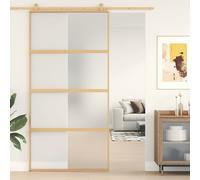 vidaXL Porte coulissante doré 102,5x205 cm verre ESG dépoli aluminium