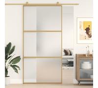 Schuifdeur 102,5x205 cm mat ESG-glas en aluminium goudkleurig155153