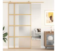 vidaXL Porte coulissante doré 102,5x205 cm verre ESG dépoli aluminium