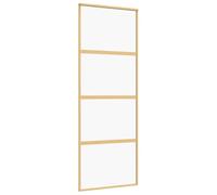 vidaXL Porte coulissante doré 76x205 cm verre ESG clair et aluminium