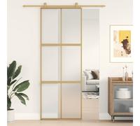 vidaXL Porte coulissante doré 76x205 cm verre ESG dépoli et aluminium