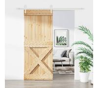 vidaXL Porte coulissante et kit de quincaillerie 100x210 cm pin massif