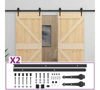 vidaXL Porte coulissante et kit de quincaillerie 100x210 cm Pin massif