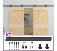 vidaXL Porte coulissante et kit de quincaillerie 100x210 cm Pin massif