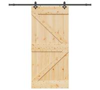 vidaXL Porte coulissante et kit de quincaillerie 100x210 cm pin massif
