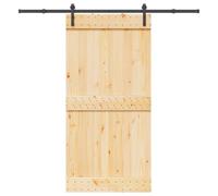 vidaXL Porte coulissante et kit de quincaillerie 100x210 cm pin massif