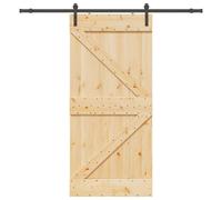 vidaXL Porte coulissante et kit de quincaillerie 100x210 cm pin massif