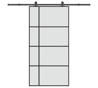 vidaXL Porte coulissante et kit de quincaillerie 102,5x205cm Verre ESG, Porte coulissante sur Rail, Porte coulissante intérieure, Porte coulissante de Salle de Bain