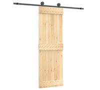 vidaXL Porte coulissante et kit de quincaillerie 70x210 cm pin massif