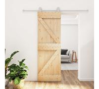 Porte coulissante et kit de quincaillerie 70x210 cm pin massif
