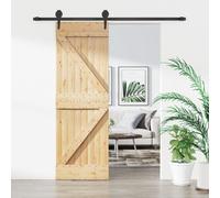 vidaXL Porte coulissante et kit de quincaillerie 70x210 cm pin massif