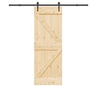 vidaXL Porte coulissante et kit de quincaillerie 70x210 cm pin massif