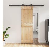 Porte coulissante et kit de quincaillerie 70x210 cm pin massif, porte intérieure, porte de grange intérieure, porte de grange