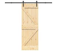 vidaXL Porte coulissante et kit de quincaillerie 70x210 cm pin massif