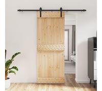 vidaXL Porte coulissante et kit de quincaillerie 80x210 cm pin massif