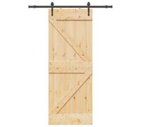 vidaXL Porte coulissante et kit de quincaillerie 80x210 cm pin massif