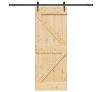 vidaXL Porte coulissante et kit de quincaillerie 80x210 cm pin massif