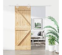 vidaXL Porte coulissante et kit de quincaillerie 80x210 cm pin massif