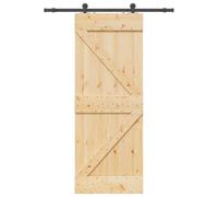 vidaXL Porte coulissante et kit de quincaillerie 80x210 cm pin massif