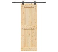 vidaXL Porte coulissante et kit de quincaillerie 80x210 cm pin massif