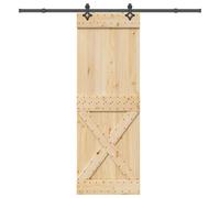 vidaXL Porte coulissante et kit de quincaillerie 80x210 cm pin massif