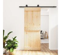 vidaXL Porte coulissante et kit de quincaillerie 80x210 cm pin massif