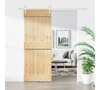 vidaXL Porte coulissante et kit de quincaillerie 80x210 cm pin massif