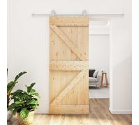 vidaXL Porte coulissante et kit de quincaillerie 80x210 cm pin massif, porte intérieure, porte de grange intérieure, porte de grange
