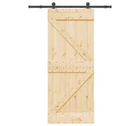 vidaXL Porte coulissante et kit de quincaillerie 85x210 cm pin massif
