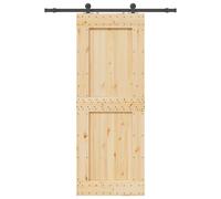 vidaXL Porte coulissante et kit de quincaillerie 85x210 cm pin massif