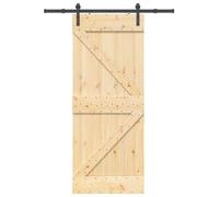vidaXL Porte coulissante et kit de quincaillerie 85x210 cm pin massif