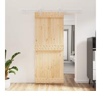 vidaXL Porte coulissante et kit de quincaillerie 85x210 cm pin massif