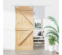 Schuifdeur met beslag 85x210 cm massief grenenhout3203158