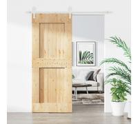 vidaXL Porte coulissante et kit de quincaillerie 85x210 cm pin massif