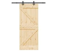 vidaXL Porte coulissante et kit de quincaillerie 85x210 cm pin massif